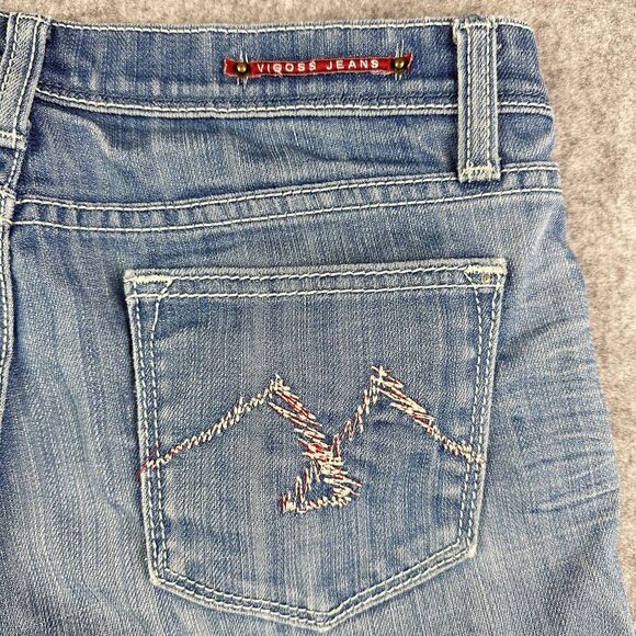 Vintage Vigoss Capri Jeans Womens 30 Light Wash Cuffed Everyday Stretch Denim - Picture 7 of 14